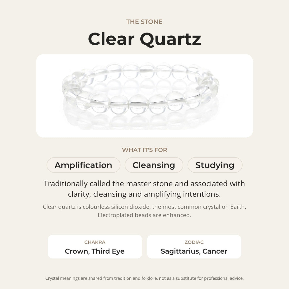 Clear Quartz Bead Bracelet