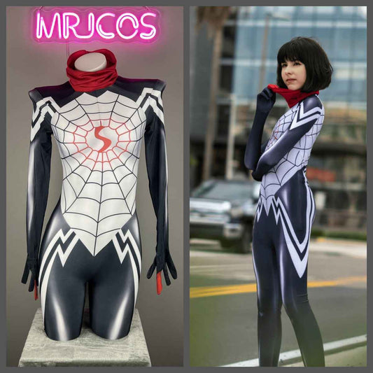 Super Hero Spider Cindy Cosplay Full Bodysuit Halloween Costume Zentai