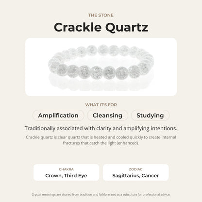 Crackle Quartz Round Bracelet - 8mm