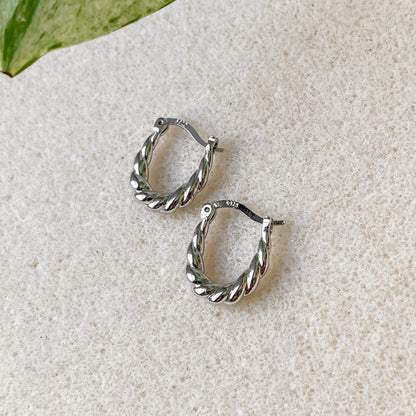 Créoles texturées et torsadées en argent sterling 925 | HÉRA