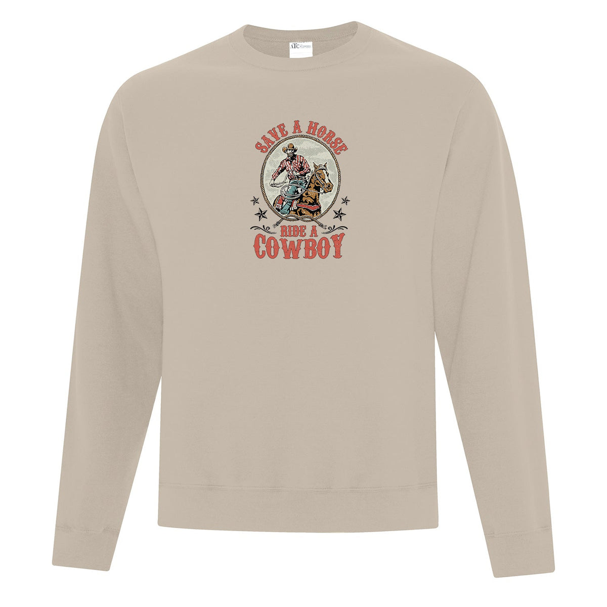 Crewneck "Save a horse, ride a cowboy" imprimé