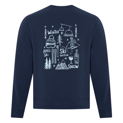 Crewneck Ski Doodles imprimé