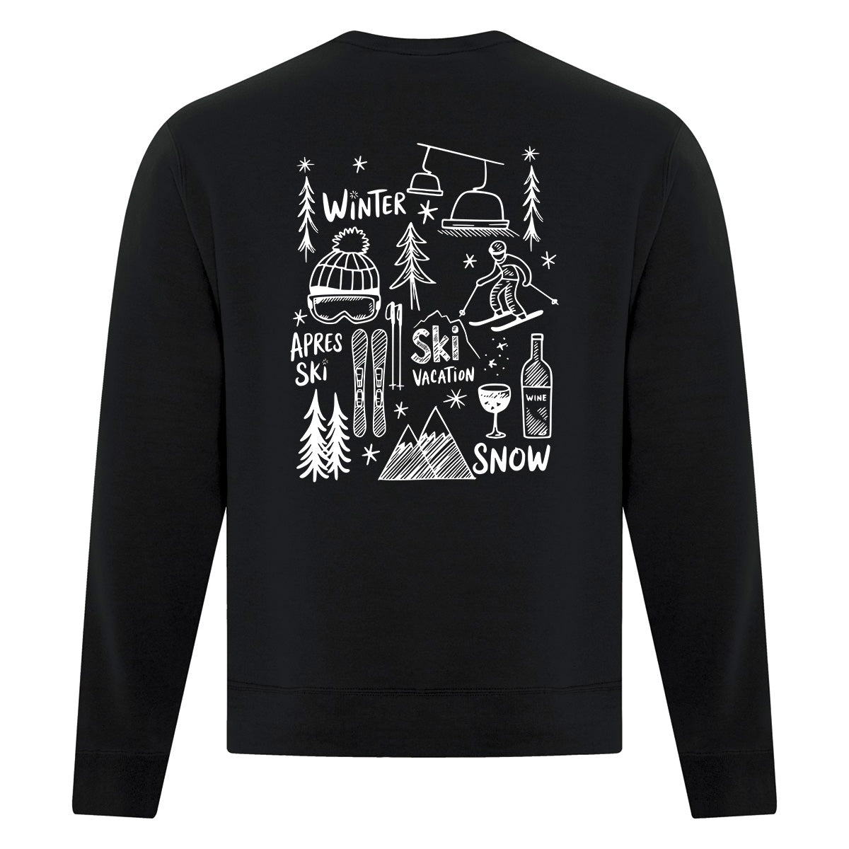Crewneck Ski Doodles imprimé