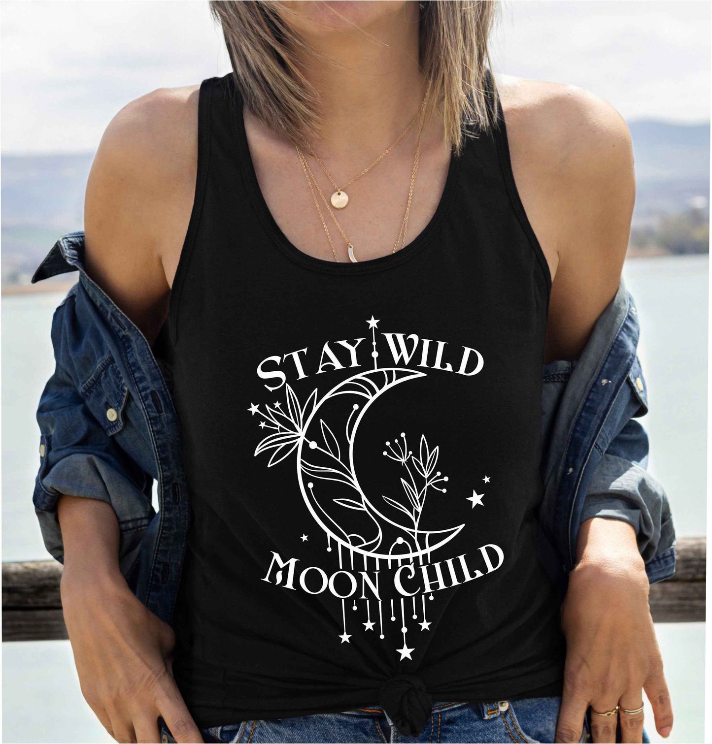 Stay Wild Moon Child Racerback Tank Top