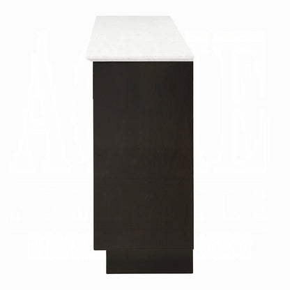 Nocturne Faux Marble Server/Fireplace - Espresso