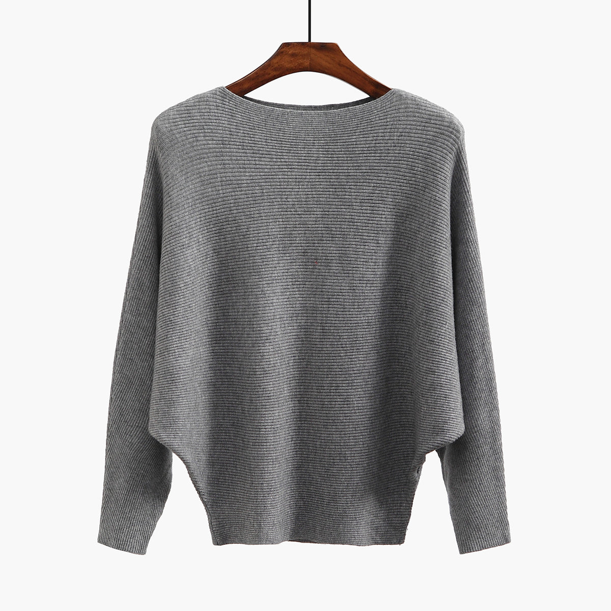Women’s Halter Neck Batwing Knit Pullover Top – Stretchy Relaxed-Fit Casual Sweater