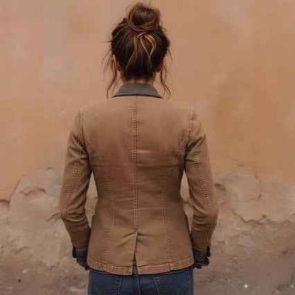 Women's Strap-Neckline Slim-Fit Lace-Up Cardigan Jacket