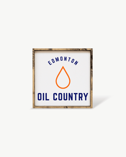 Edmonton Oil Country Wood Sign – Edmonton Hockey-Inspired Wall Art