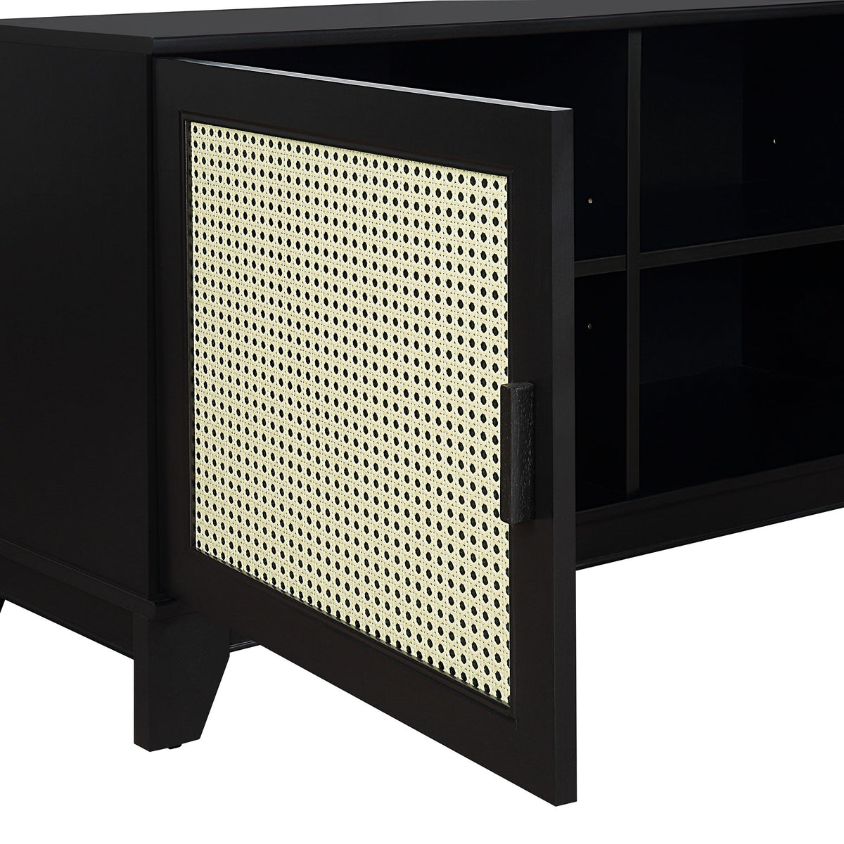 Drift 63" Faux Cane Storage TV Stand - Multiple Color Options