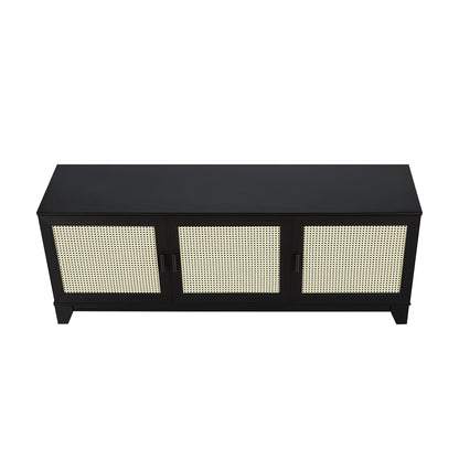 Drift 63" Faux Cane Storage TV Stand - Multiple Color Options
