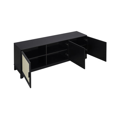 Drift 63" Faux Cane Storage TV Stand - Multiple Color Options