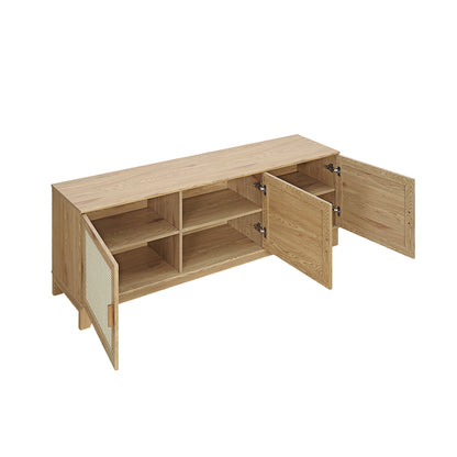 Drift 63" Faux Cane Storage TV Stand - Multiple Color Options