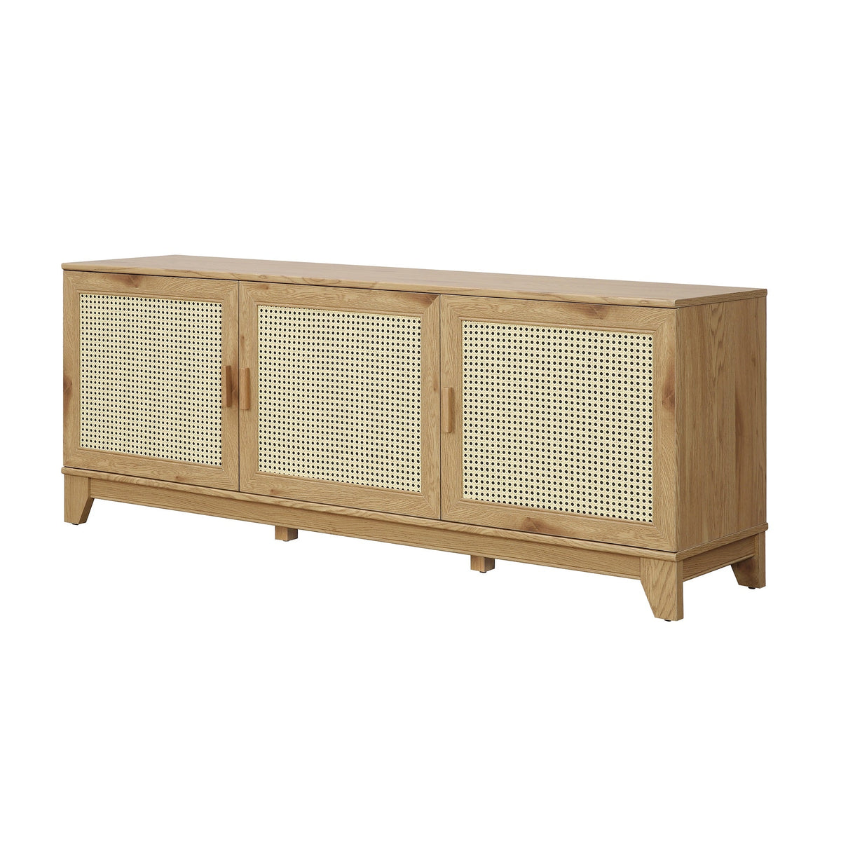 Drift 63" Faux Cane Storage TV Stand - Multiple Color Options