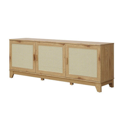Drift 63" Faux Cane Storage TV Stand - Multiple Color Options