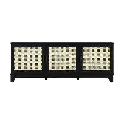 Drift 63" Faux Cane Storage TV Stand - Multiple Color Options