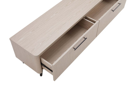 Tempo 69" Fluted TV Stand with 2 Drawers - Multiple Color Options