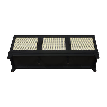 Drift 63" Faux Cane Storage TV Stand - Multiple Color Options