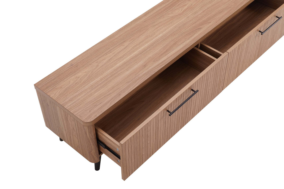 Tempo 69" Fluted TV Stand with 2 Drawers - Multiple Color Options