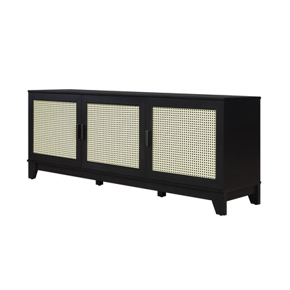 Drift 63" Faux Cane Storage TV Stand - Multiple Color Options