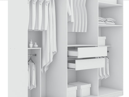 Torino Modern Freestanding Wardrobe - White