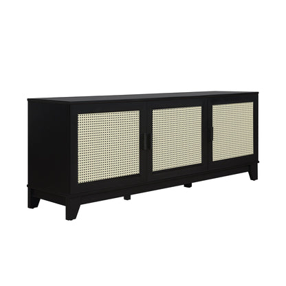 Drift 63" Faux Cane Storage TV Stand - Multiple Color Options
