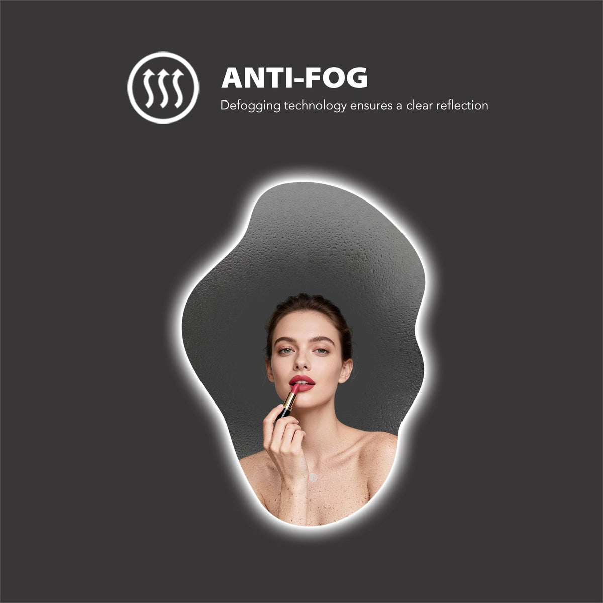 Flow Backlit LED Bathroom Mirror, Wave Sensor