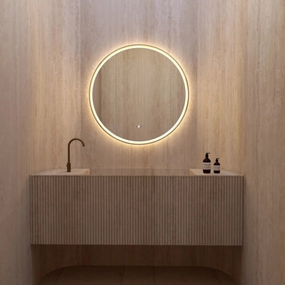 Frameless Round LED Mirror (28"–36") with Anti-Fog, CRI 90+ & Seamless Lighting