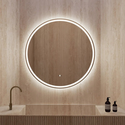 Frameless Round LED Mirror (28"–36") with Anti-Fog, CRI 90+ & Seamless Lighting