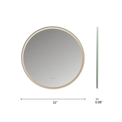 Frameless Round LED Mirror (28"–36") with Anti-Fog, CRI 90+ & Seamless Lighting