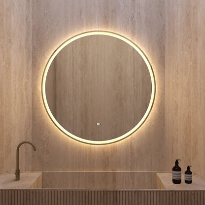 Frameless Round LED Mirror (28"–36") with Anti-Fog, CRI 90+ & Seamless Lighting