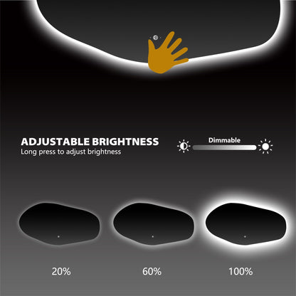42" Glide Backlit LED Bathroom Mirror, Tempered Glass, Copper-Free HD Silver Mirror, Anti-Fog