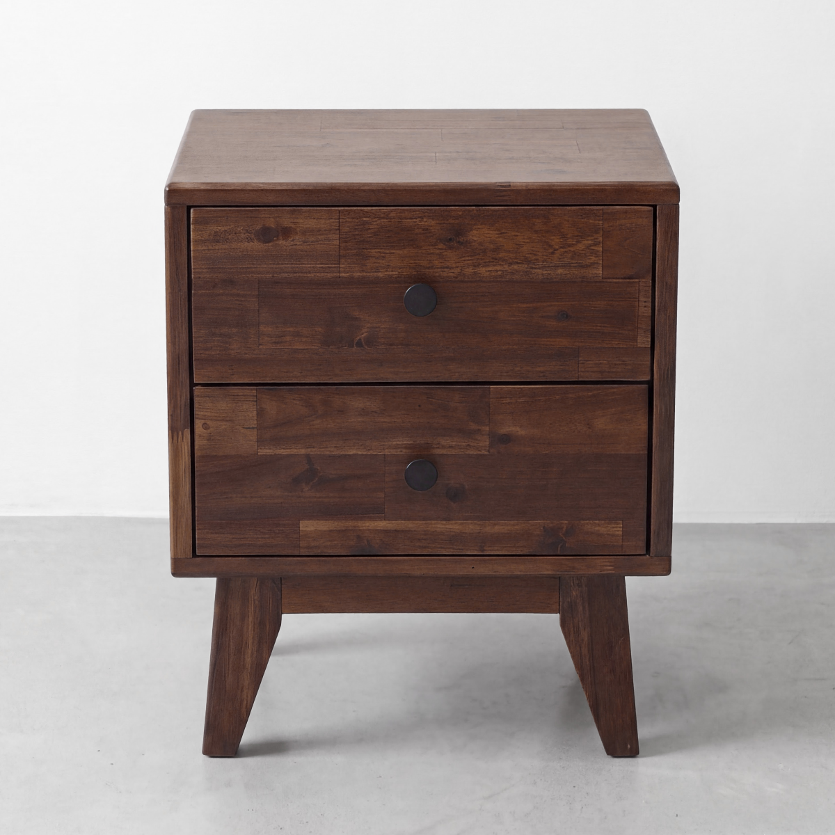 Silvia 2-Drawer Solid Wood Nightstand