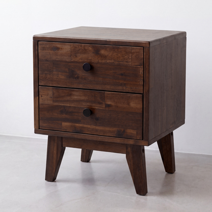 Silvia 2-Drawer Solid Wood Nightstand