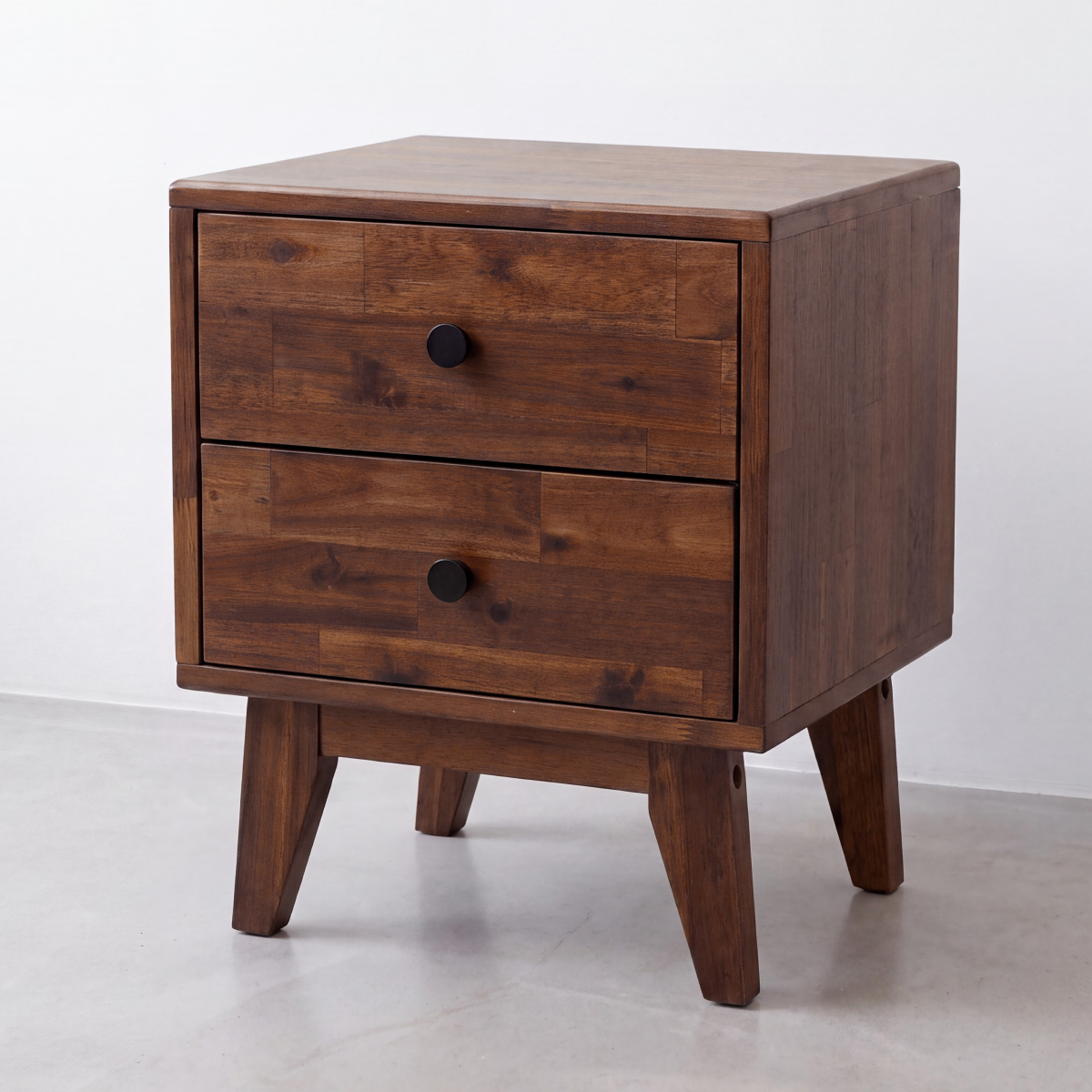 Silvia 2-Drawer Solid Wood Nightstand