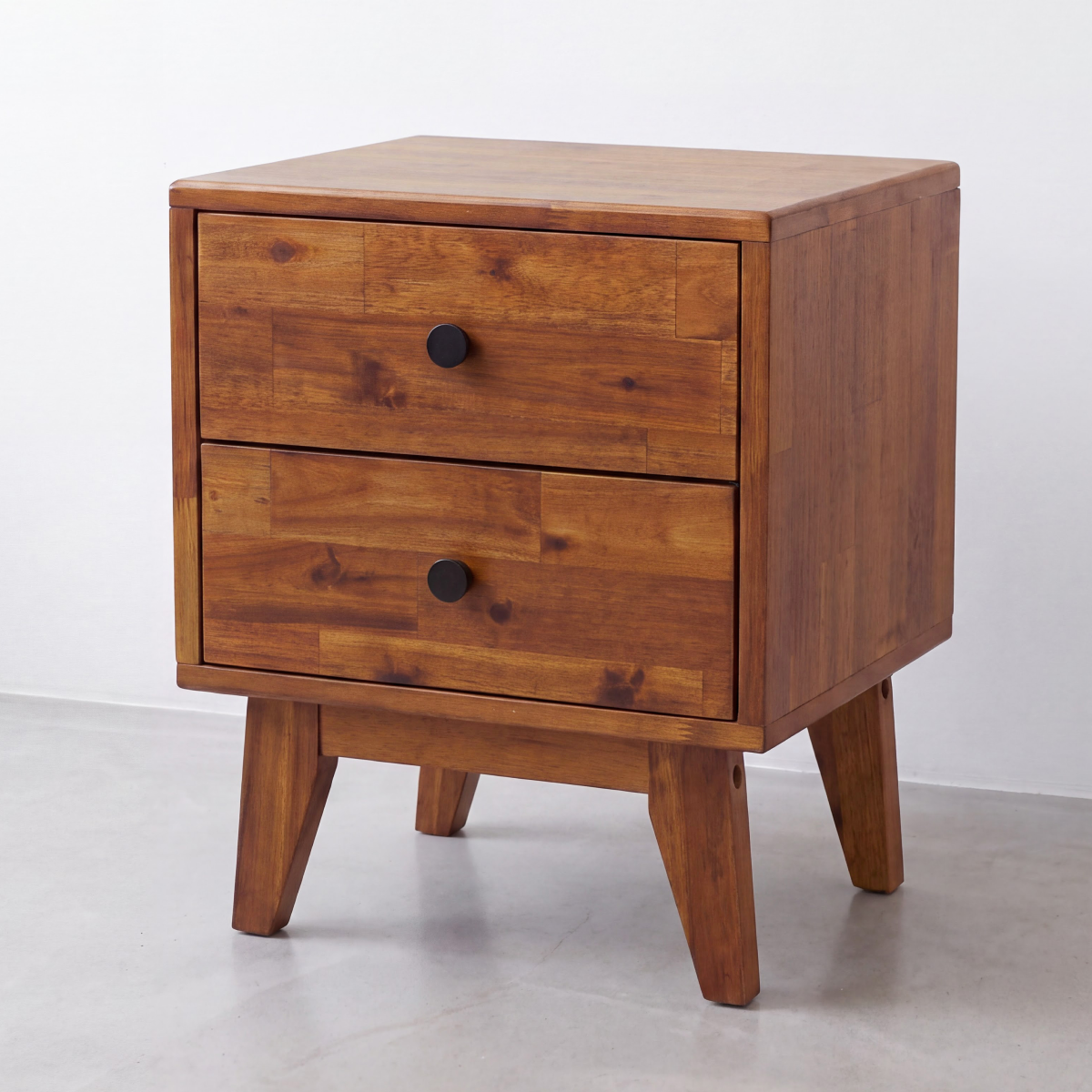 Silvia 2-Drawer Solid Wood Nightstand