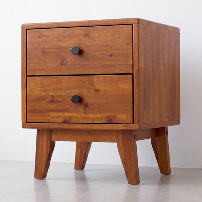 Silvia 2-Drawer Solid Wood Nightstand