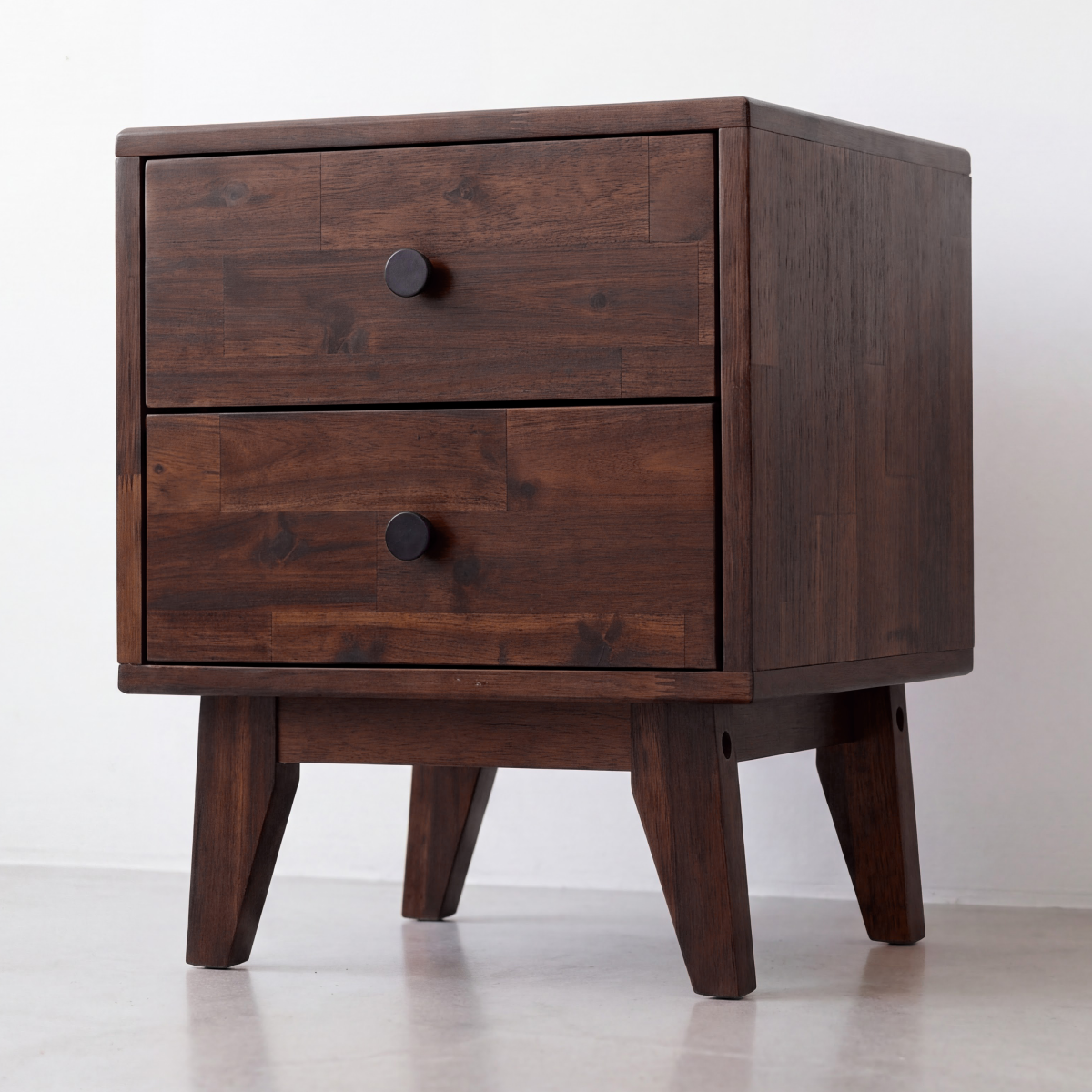 Silvia 2-Drawer Solid Wood Nightstand