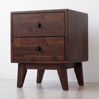 Silvia 2-Drawer Solid Wood Nightstand