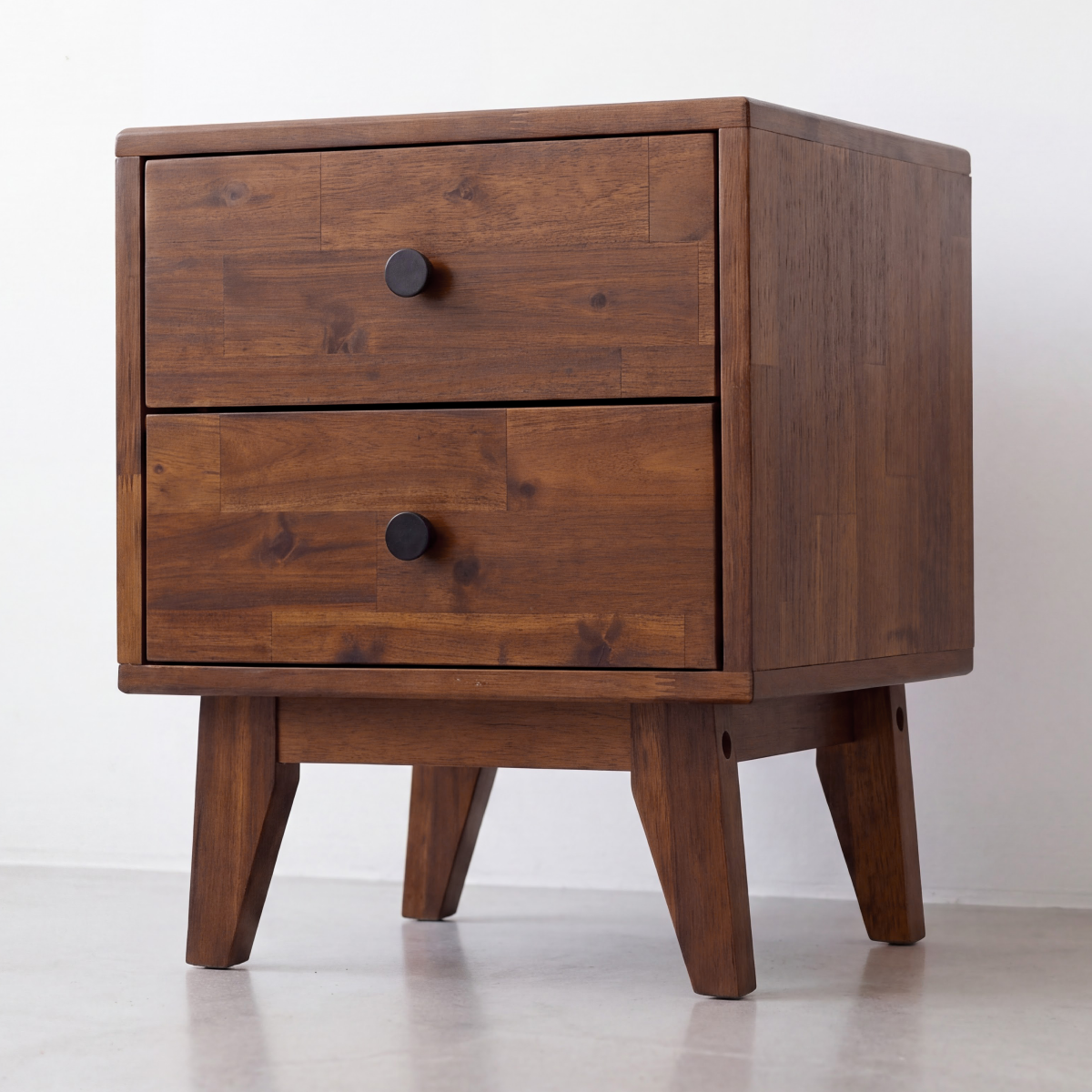 Silvia 2-Drawer Solid Wood Nightstand