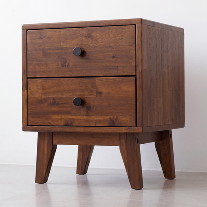 Silvia 2-Drawer Solid Wood Nightstand