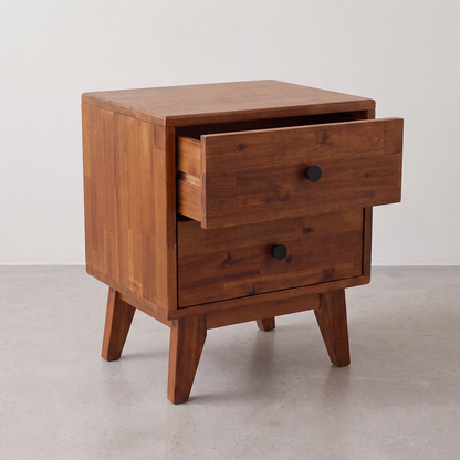 Silvia 2-Drawer Solid Wood Nightstand
