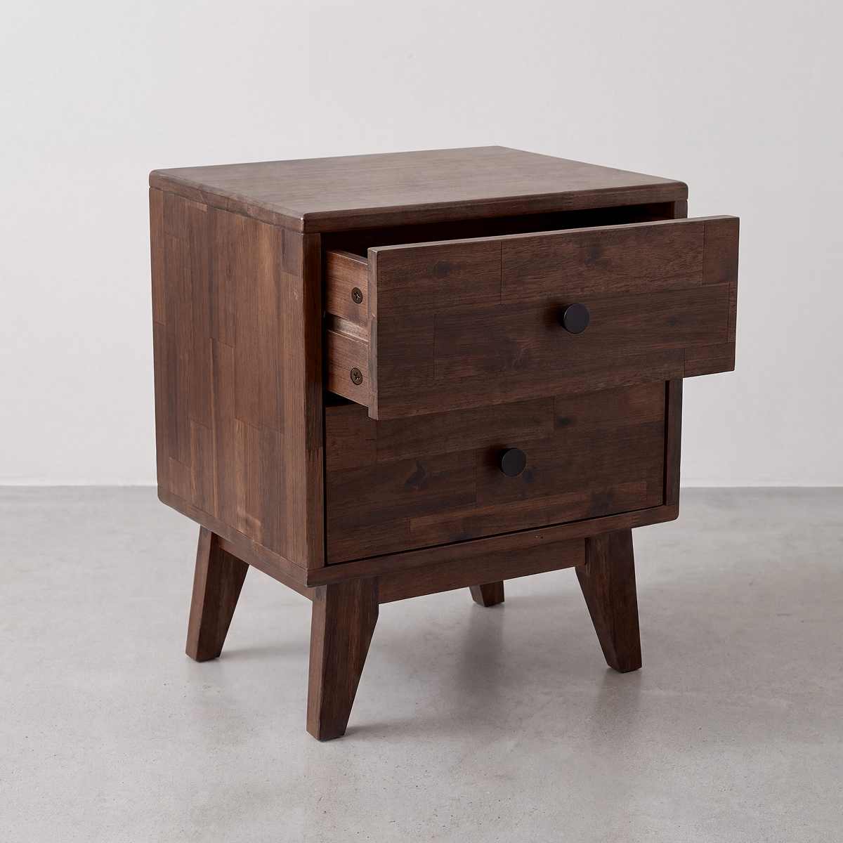 Silvia 2-Drawer Solid Wood Nightstand