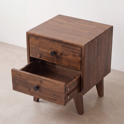 Silvia 2-Drawer Solid Wood Nightstand