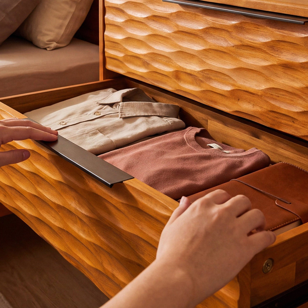 Elara Solid Wood Dresser with 6 Drawers