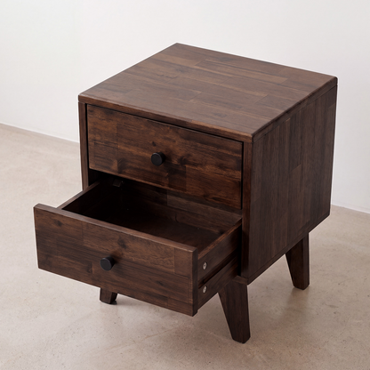 Silvia 2-Drawer Solid Wood Nightstand