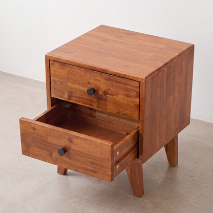 Silvia 2-Drawer Solid Wood Nightstand