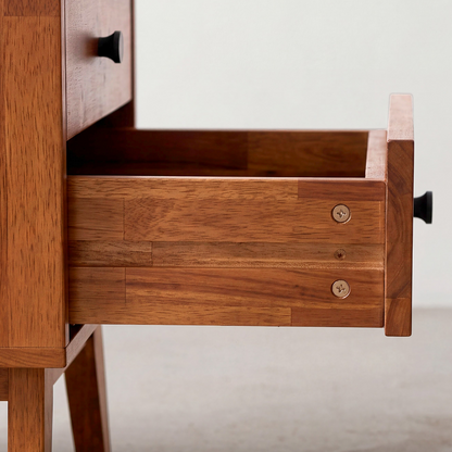 Silvia 2-Drawer Solid Wood Nightstand
