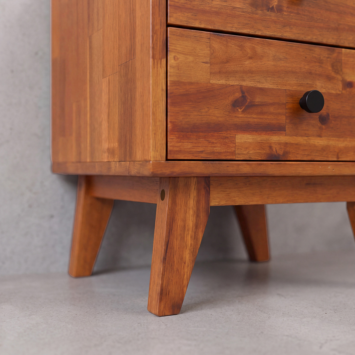 Silvia 2-Drawer Solid Wood Nightstand