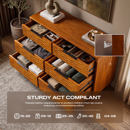 Elara Solid Wood Dresser with 6 Drawers