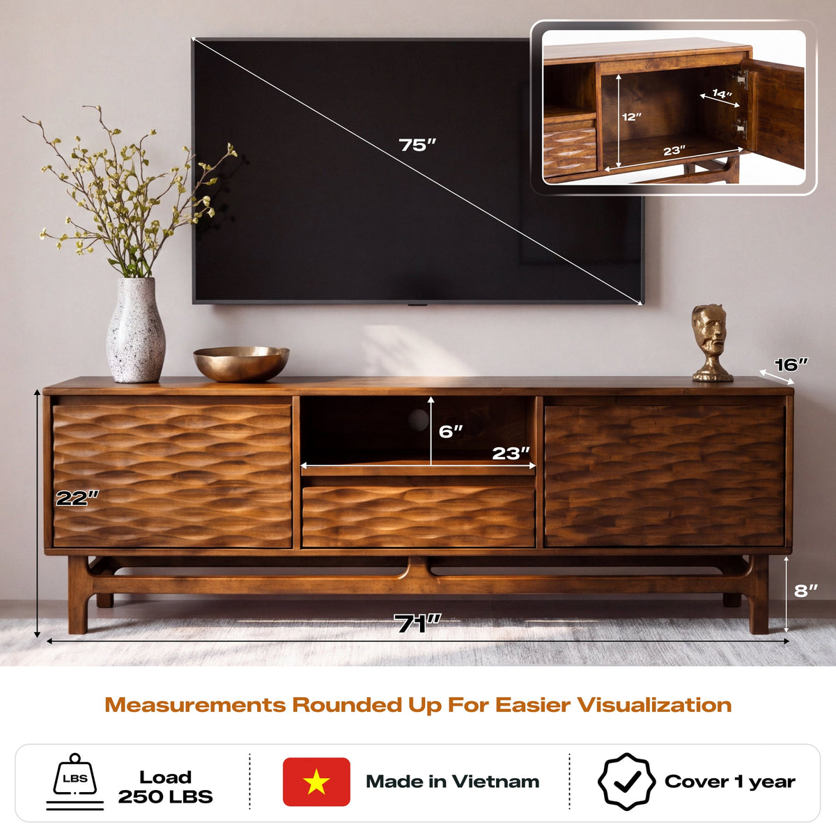 Elara Solid Wood TV Stand